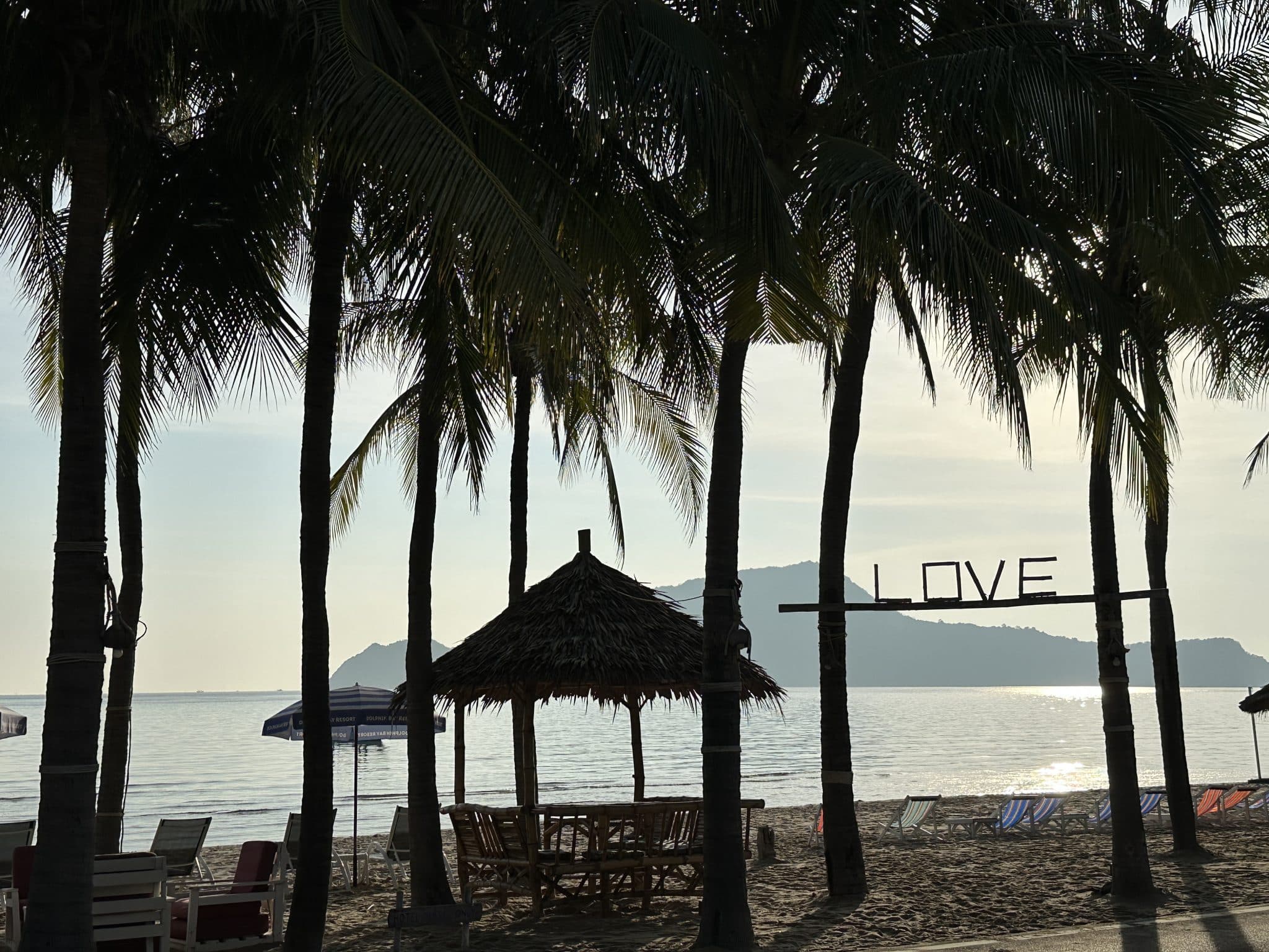Blick zum Strand am frühen Morgen