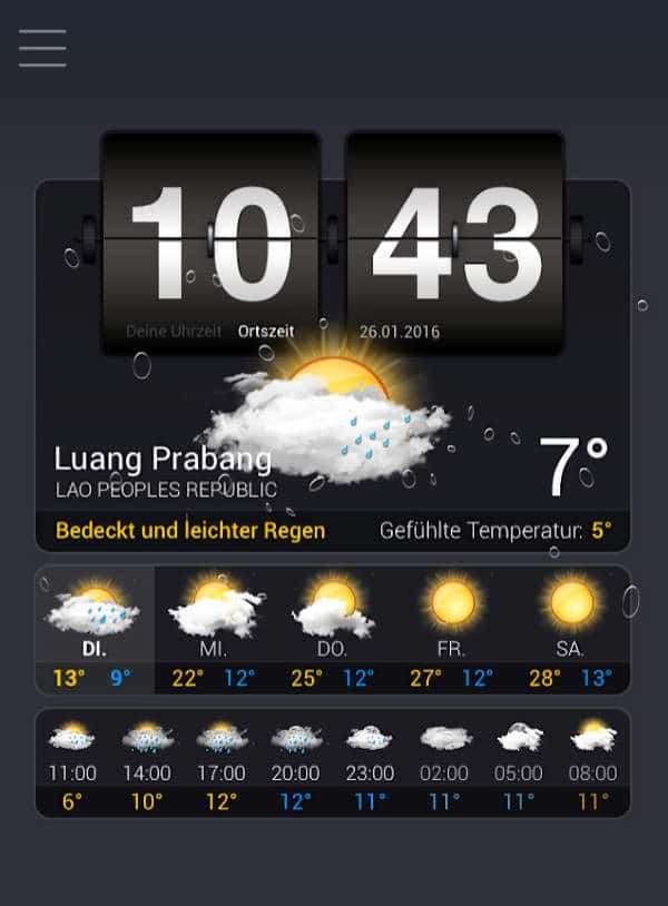 7 Grad am 26.Januar vormittags